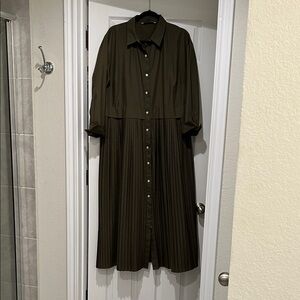 Zara Olive Green Long Sleeve Dress